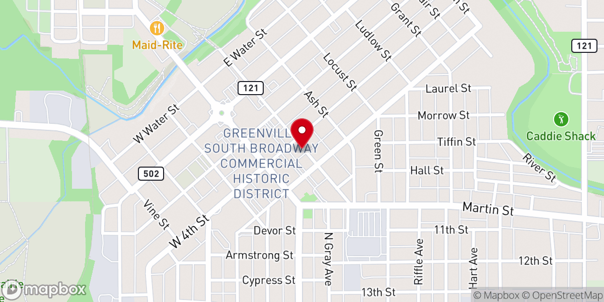 Map showing location of St. Paul's Lutheran Church