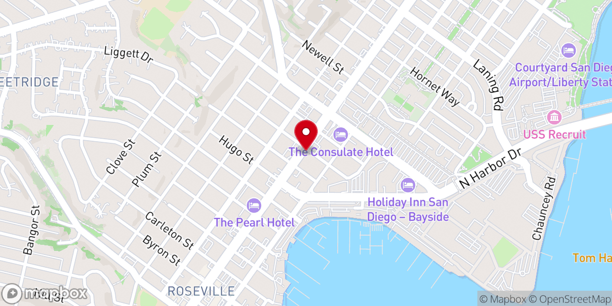 Map showing location of San Diego Biblical Studies Fellowship