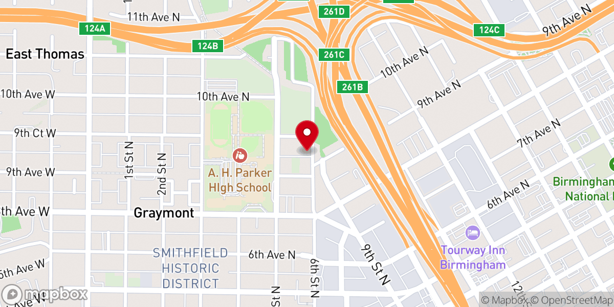 Map showing location of Friendly Baptist Church