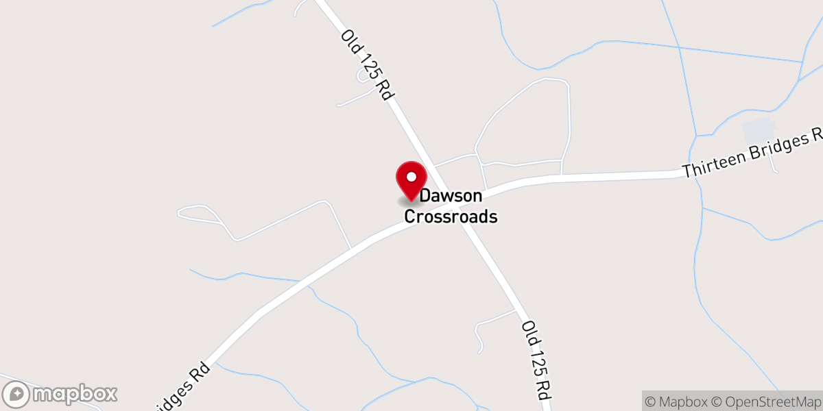 Map showing location of Dawson Baptist Church
