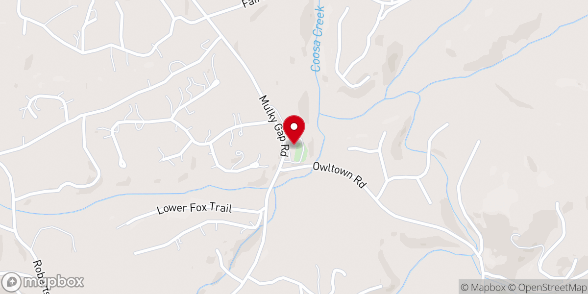Map showing location of Coosa Church