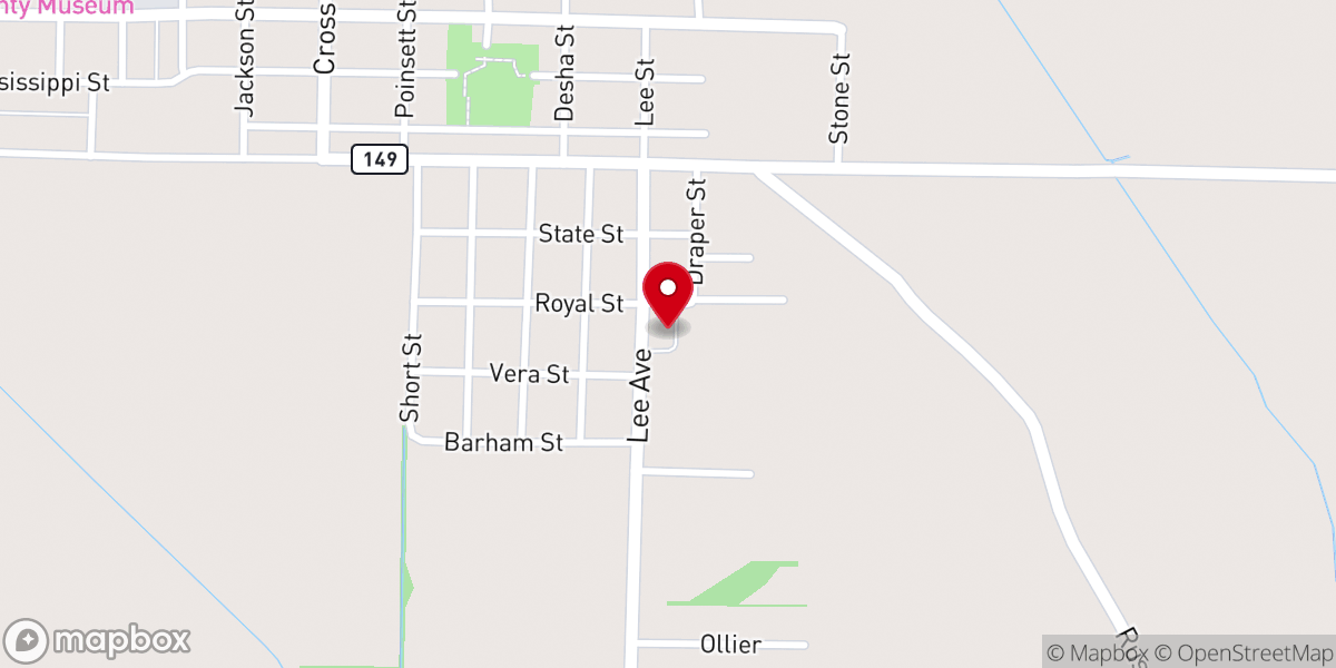 Map showing location of Mount Beulah Outreach Ministries