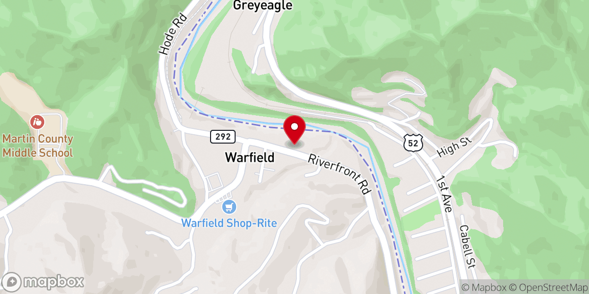Map showing location of Warfield Missionary Baptist Church