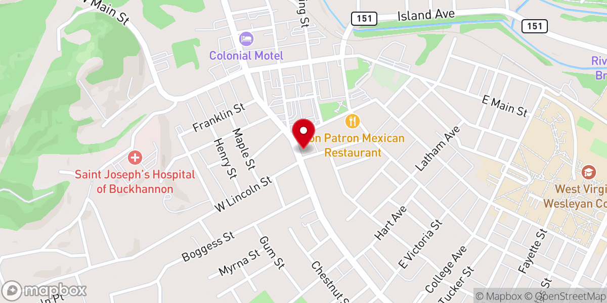 Map showing location of North Central Episcopal Church