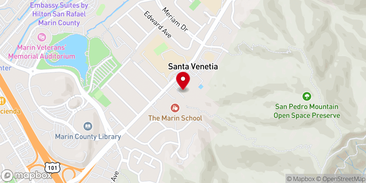 Map showing location of Congregation Rodef Sholom