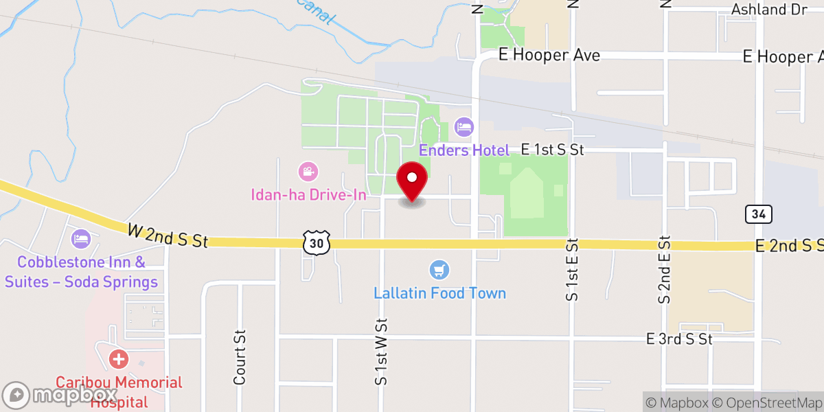 Map showing location of St. Mary's Catholic Church