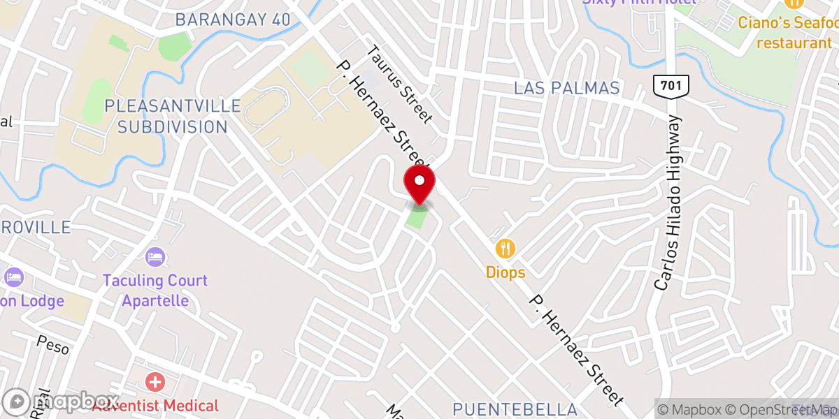 Map showing location of Holy Family Parish