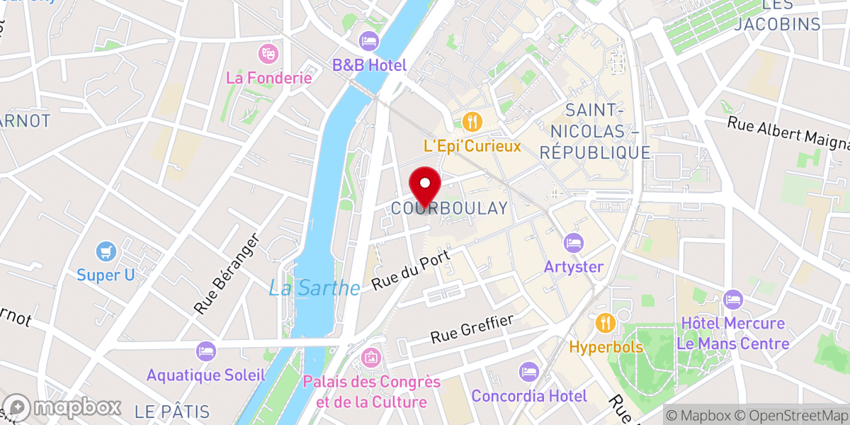 Map showing location of Église Protestante Unie au Mans & dans la Sarthe