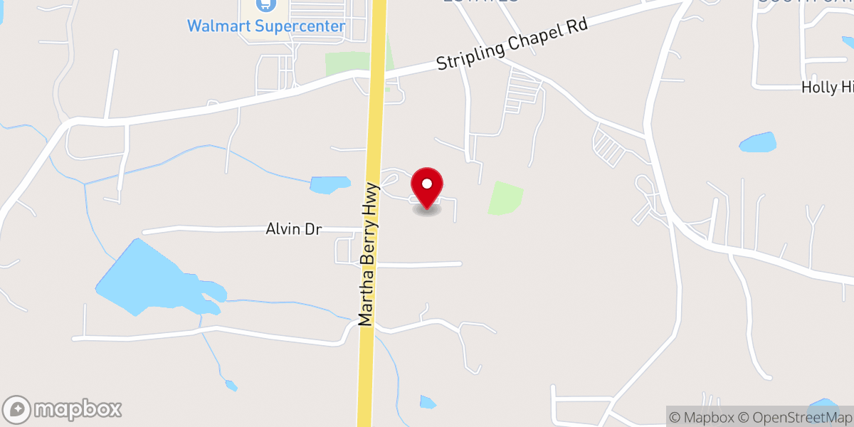 Map showing location of King's Chapel Presbyterian