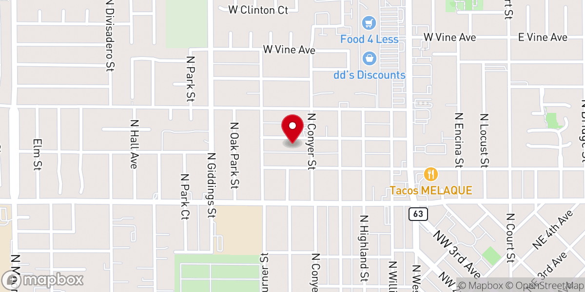 Map showing location of Second Baptist Church