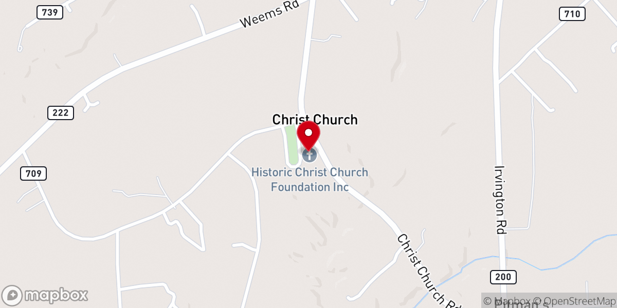 Map showing location of Historic Christ Church & Museum