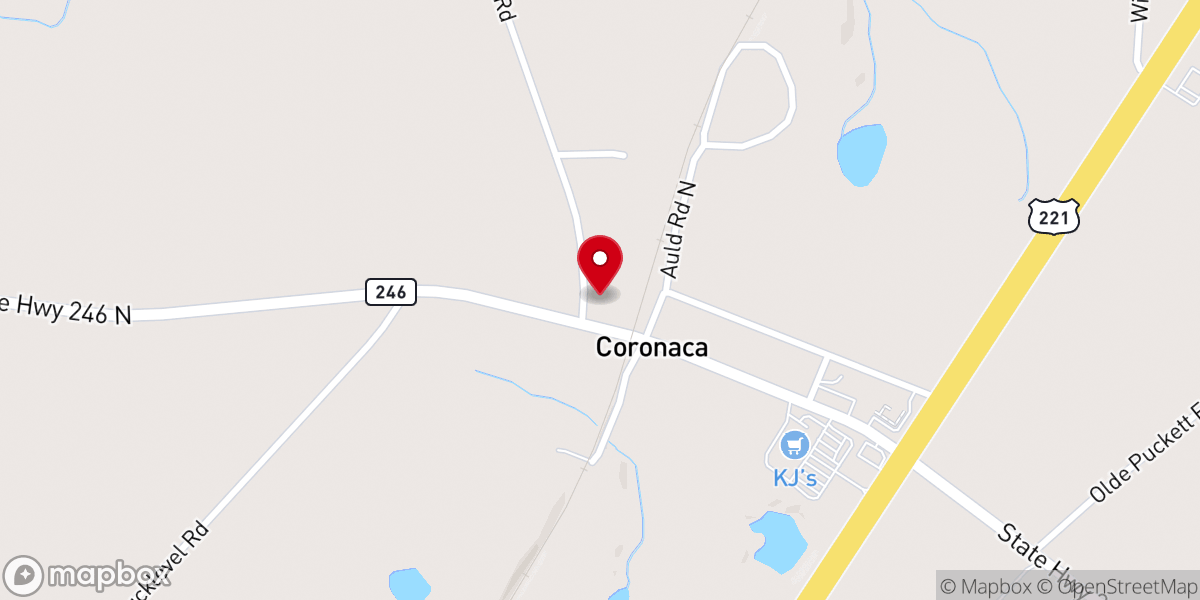 Map showing location of Coronaca Baptist Church