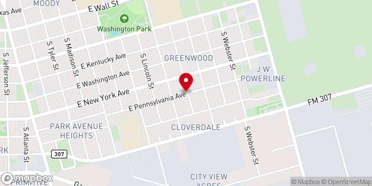 Map showing location of Greater Saint John Baptist Church
