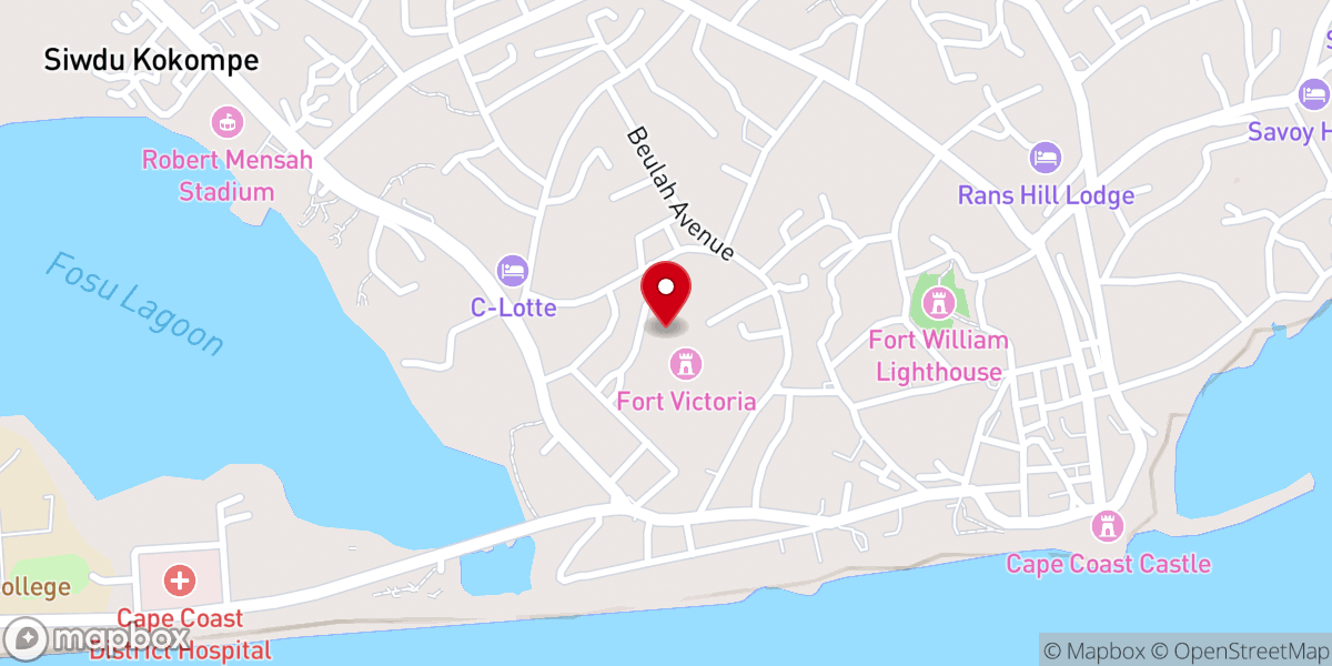 Map showing location of Grace Evangelical Church