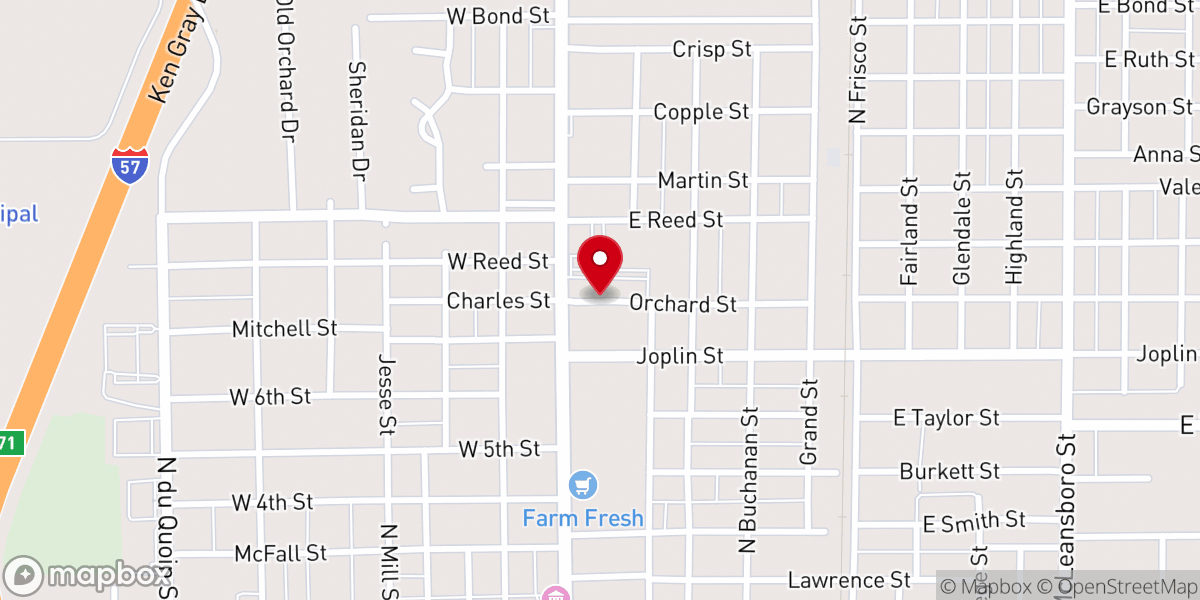 Map showing location of Immanuel Baptist Church