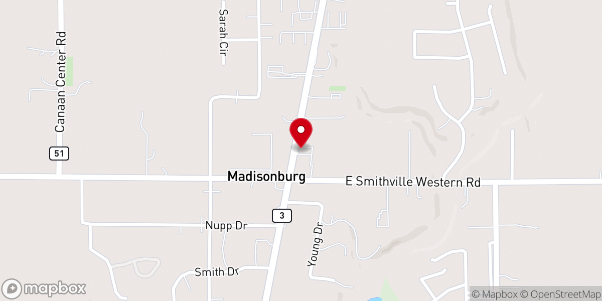 Map showing location of Salem Lutheran Church