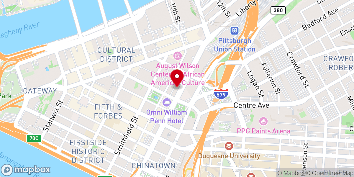 Map showing location of First English Evangelical Lutheran Church