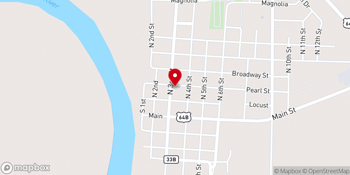 Map showing location of First Baptist Church of Augusta