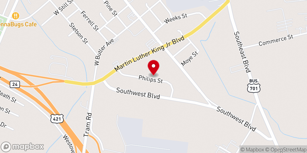 Map showing location of Mt Sinai United Holiness Church
