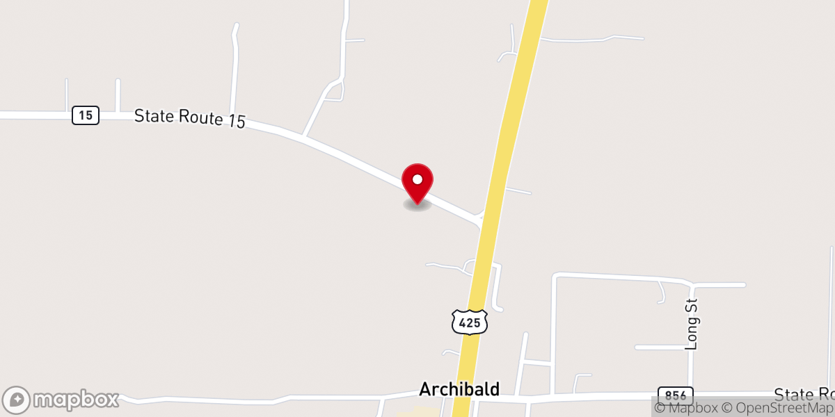 Map showing location of Cedar Baptist Church