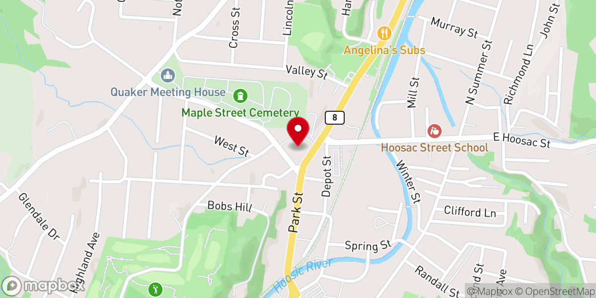Map showing location of Notre Dame Church of Adams