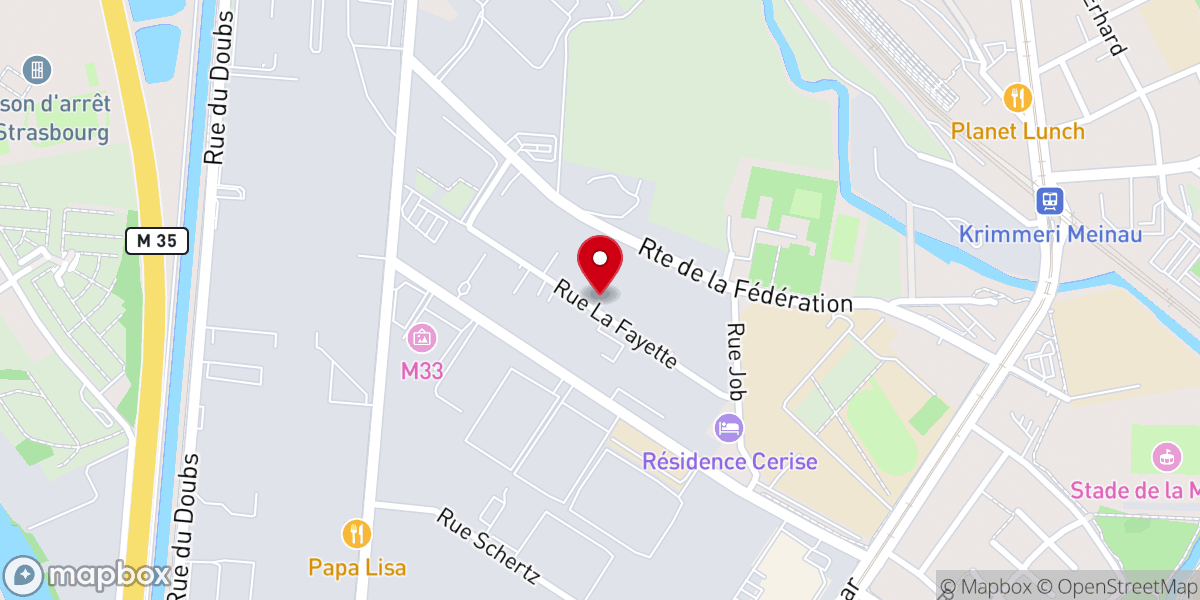 Map showing location of Impact Centre Chrétien Strasbourg