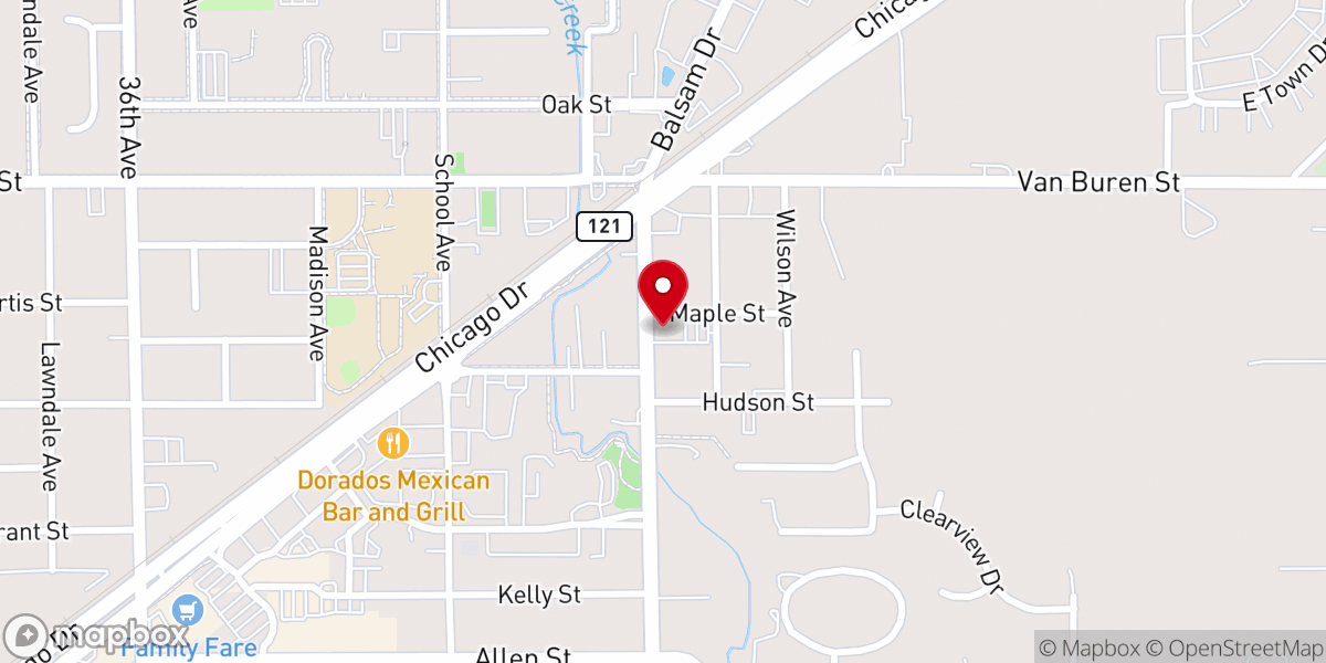 Map showing location of First CRC of Hudsonville