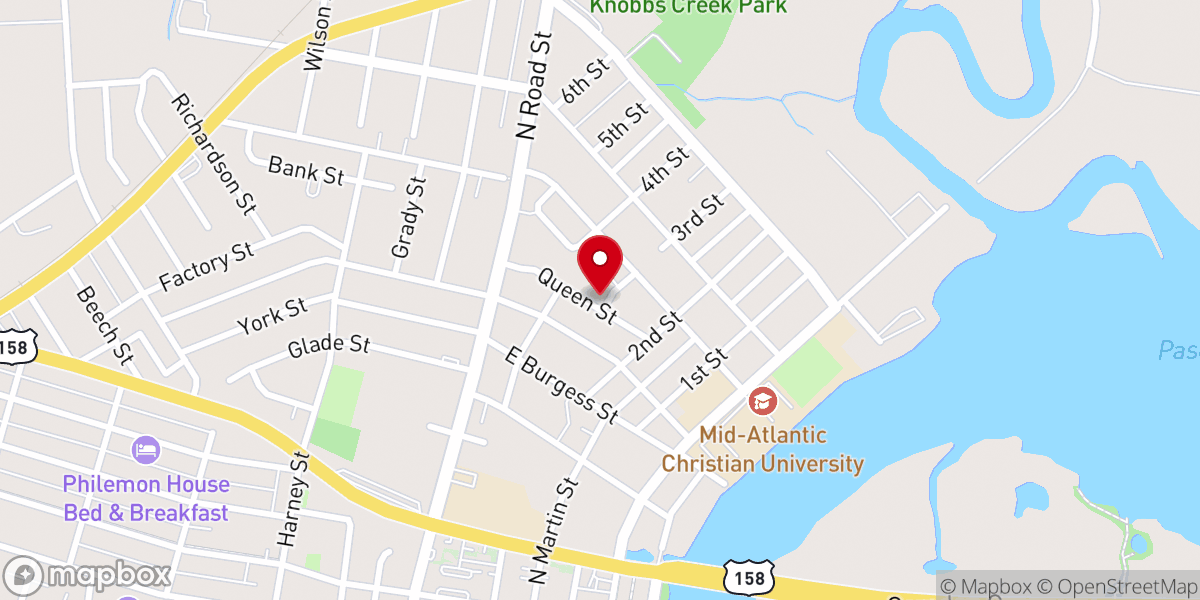 Map showing location of New Calvary Baptist Church
