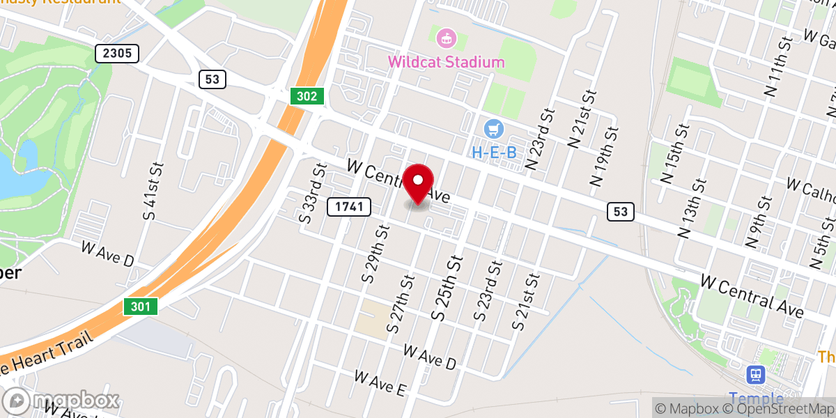 Map showing location of Immanuel Baptist Church