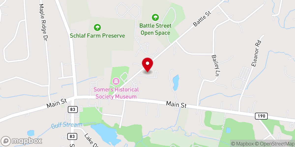 Map showing location of Somers Baptist Church
