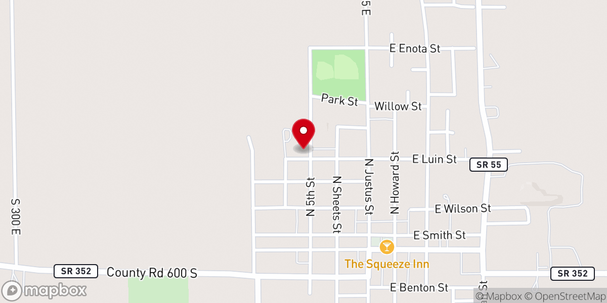 Map showing location of Oxford Church of Christ