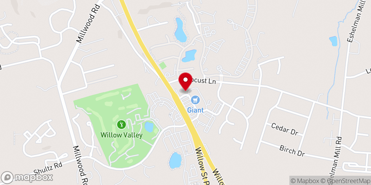 Map showing location of LCBC Willow Street Office