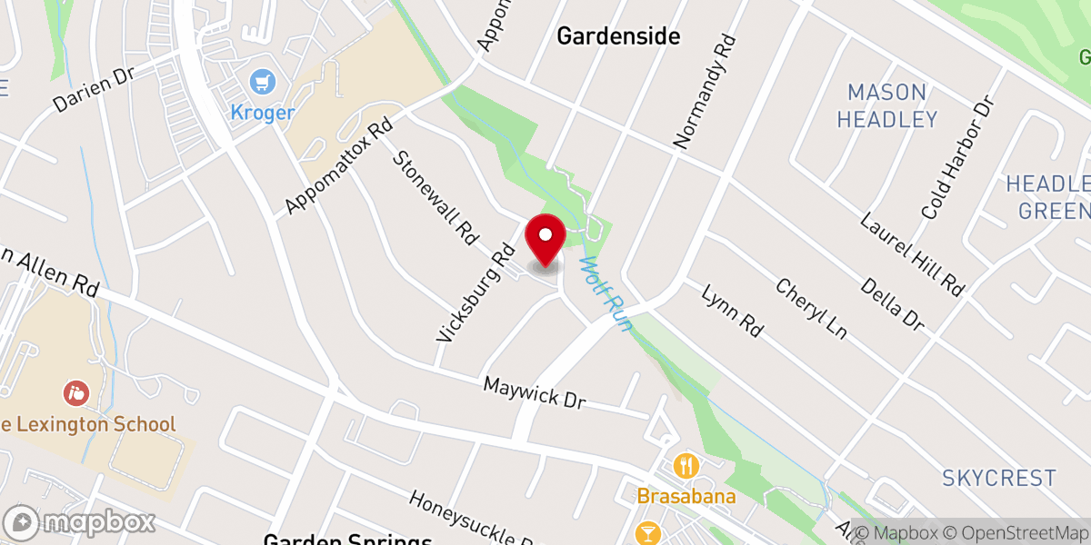 Map showing location of Gardenside Christian Church