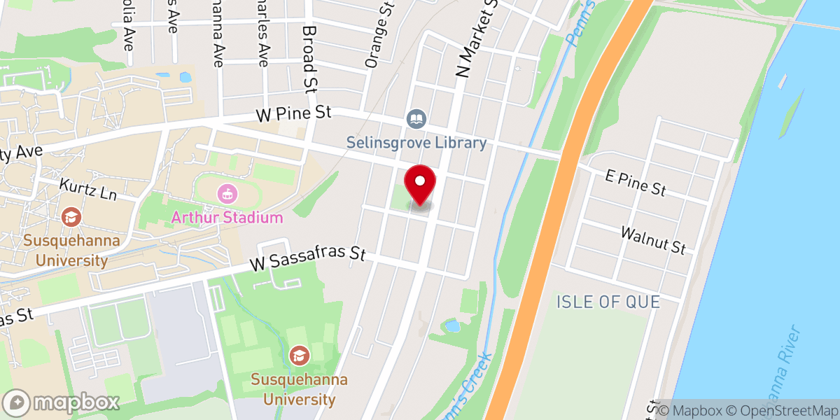 Map showing location of Sharon Lutheran Church