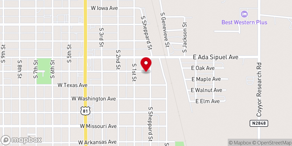 Map showing location of Shepherd Street Christian Church