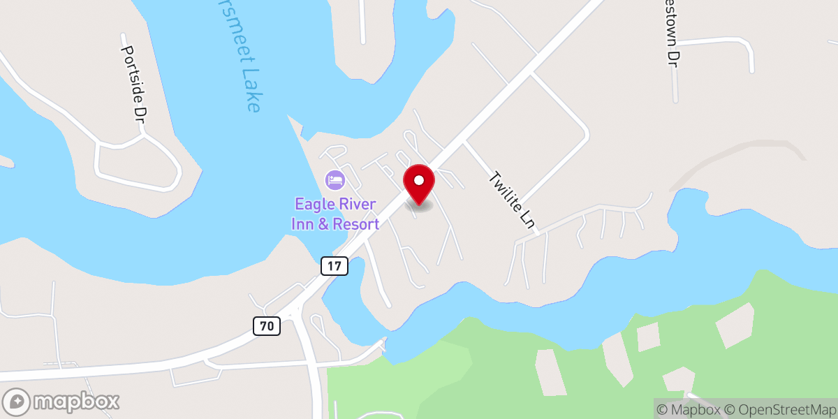 Map showing location of Eagle River Baptist Church
