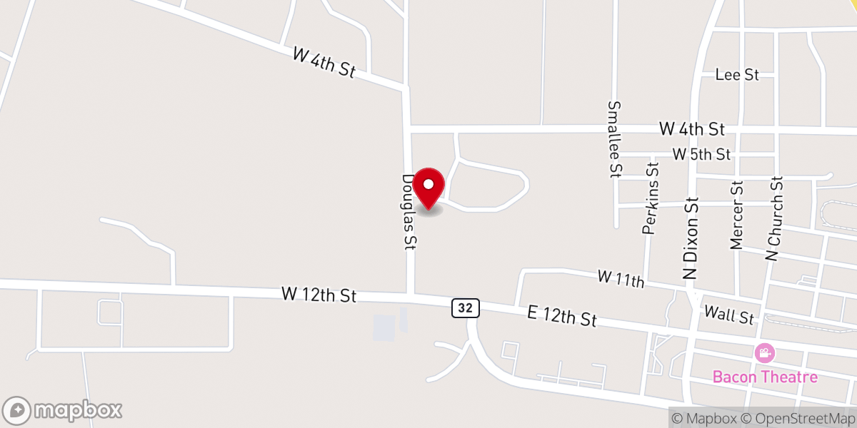 Map showing location of Westside Congregational Methodist Church