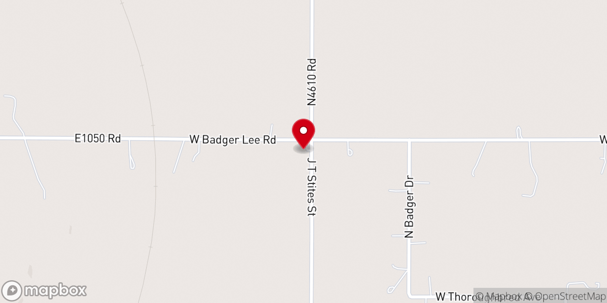 Map showing location of Badger Lee Baptist Church