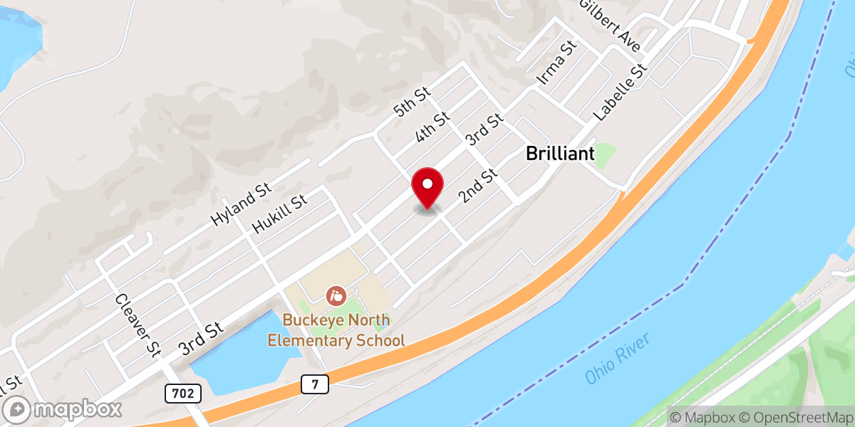 Map showing location of First United Presbyterian Church Of Brilliant Ohio