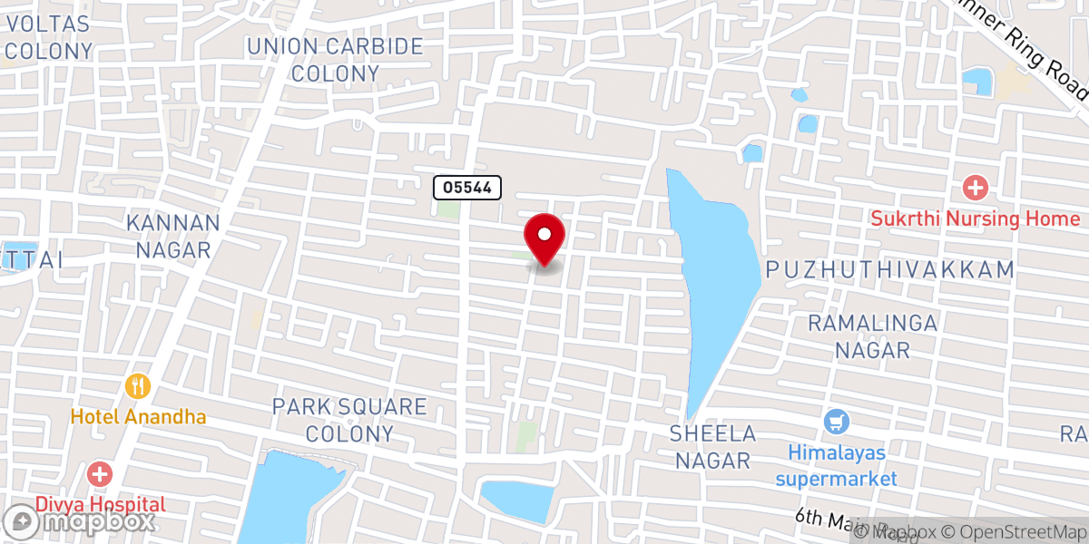 Map showing location of St. Thomas Mount Orthodox Syrian Church