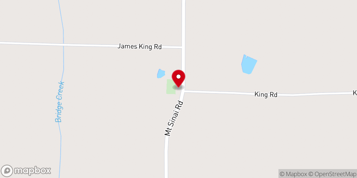 Map showing location of Mt. Sanai Baptist Church