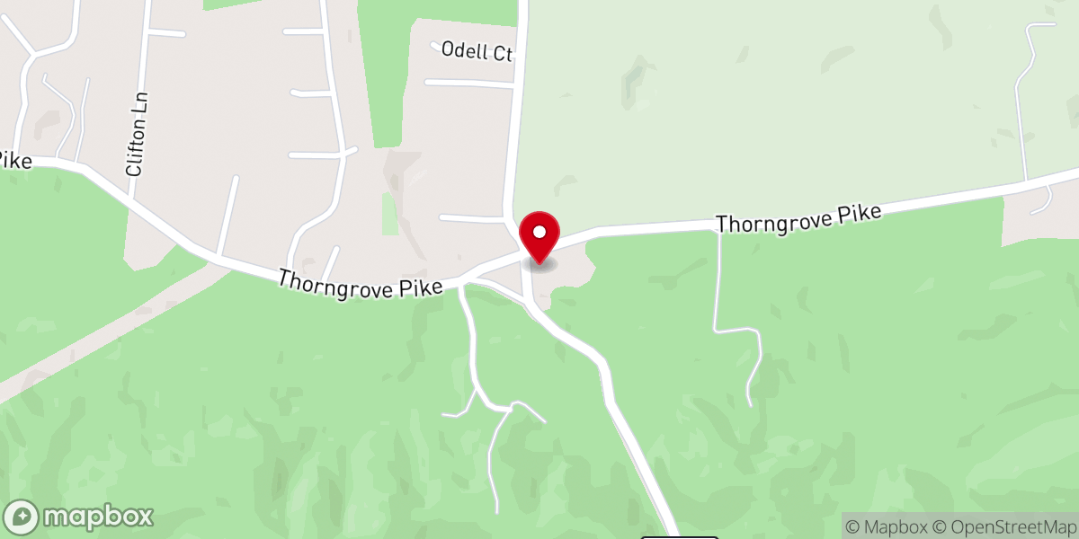 Map showing location of Paw Paw Hollow Baptist Church