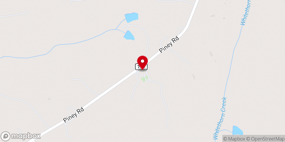 Map showing location of Piney Grove Missionary Baptist Church