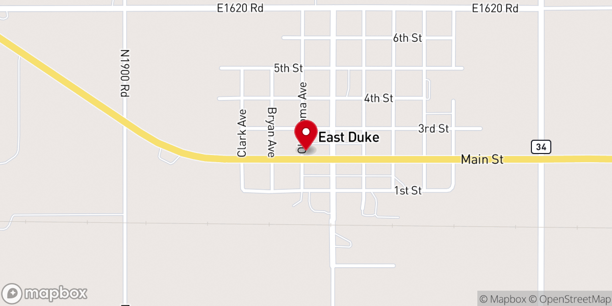 Map showing location of DUKE Town Hall