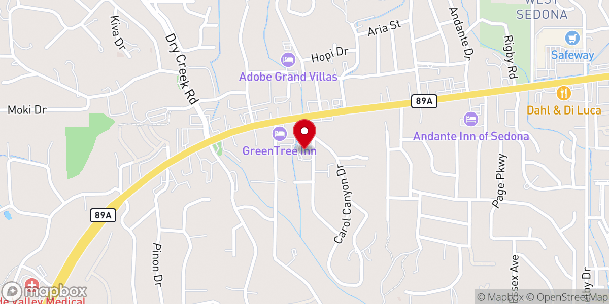 Map showing location of Unity Church of Sedona