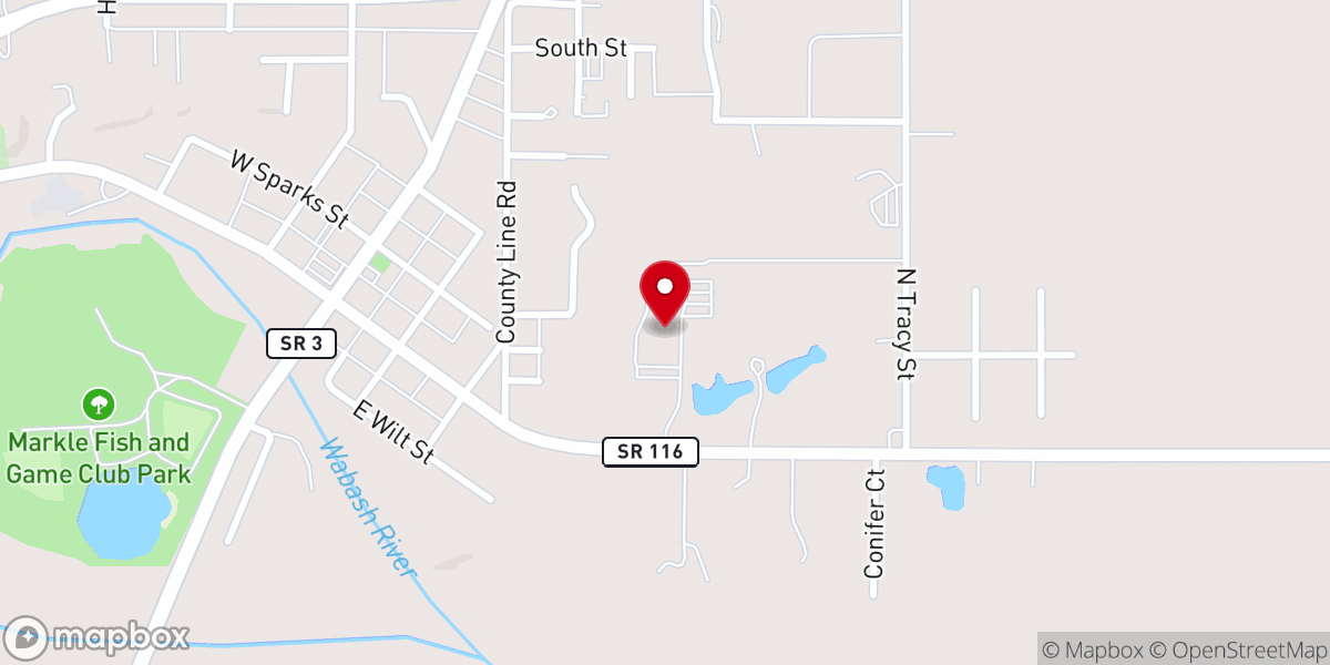 Map showing location of Markle Church of Christ