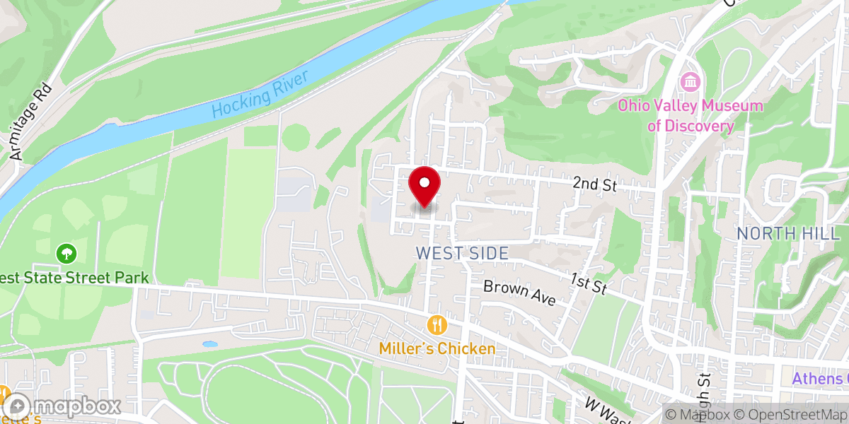 Map showing location of Central Avenue Church Westside Location