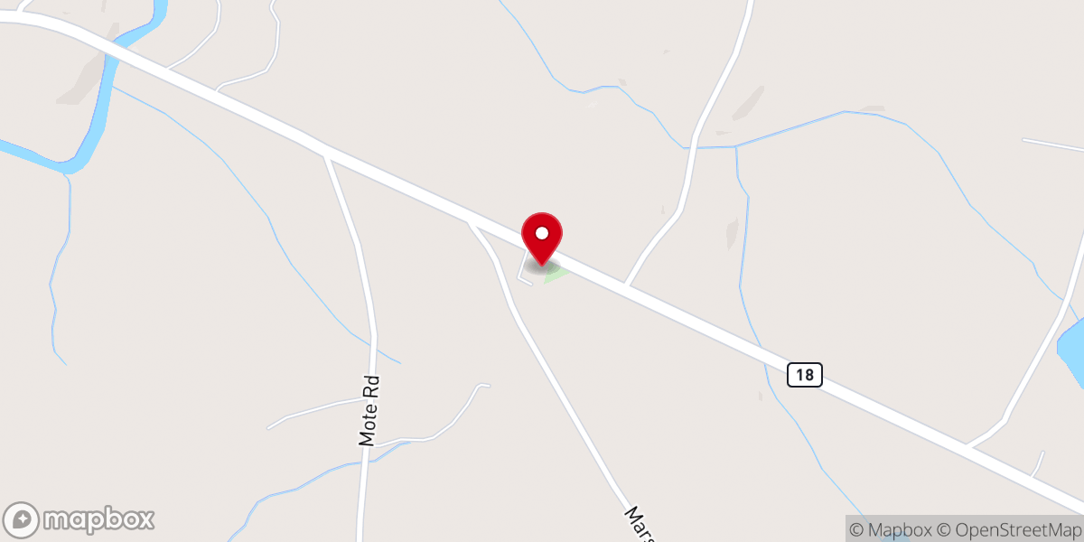 Map showing location of Mountain Spring Baptist Church