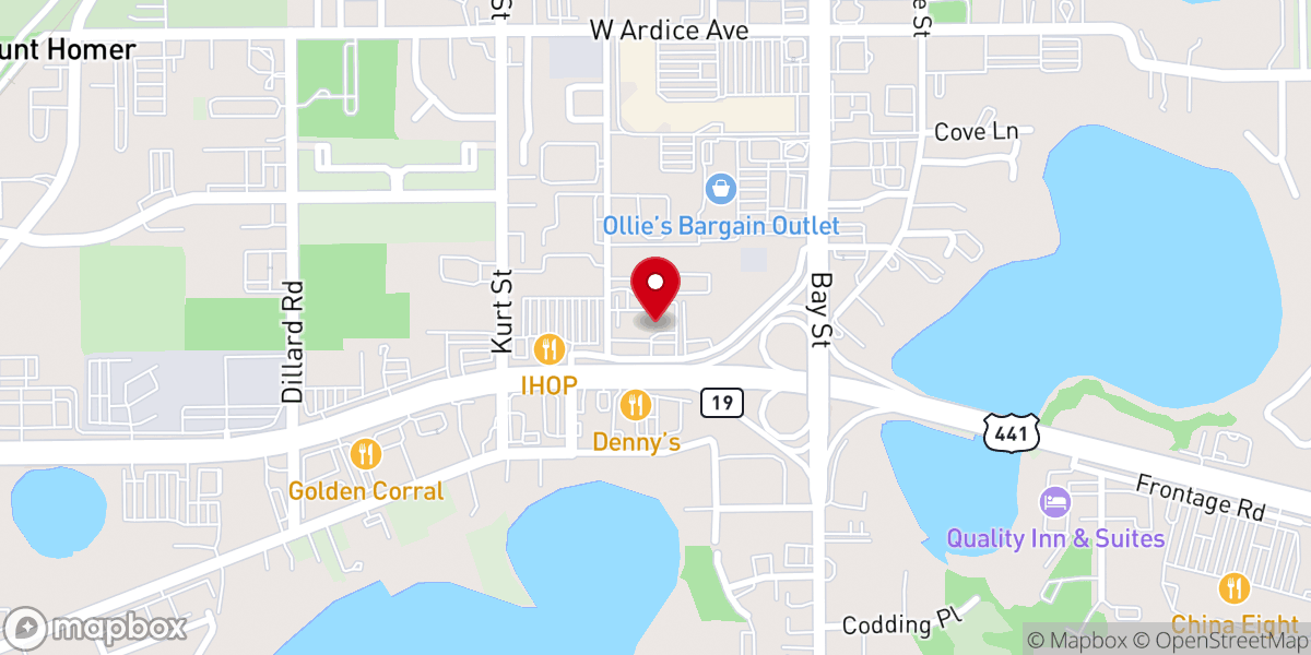 Map showing location of Life Church