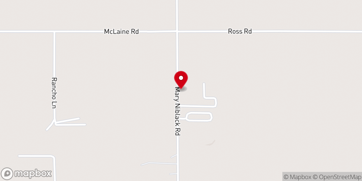 Map showing location of Niblack Chapel